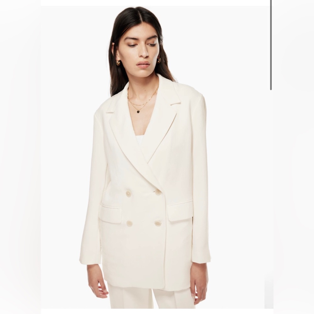 💃  Wilfred oversized “cherrelle” tan double breasted blazer - size xxs